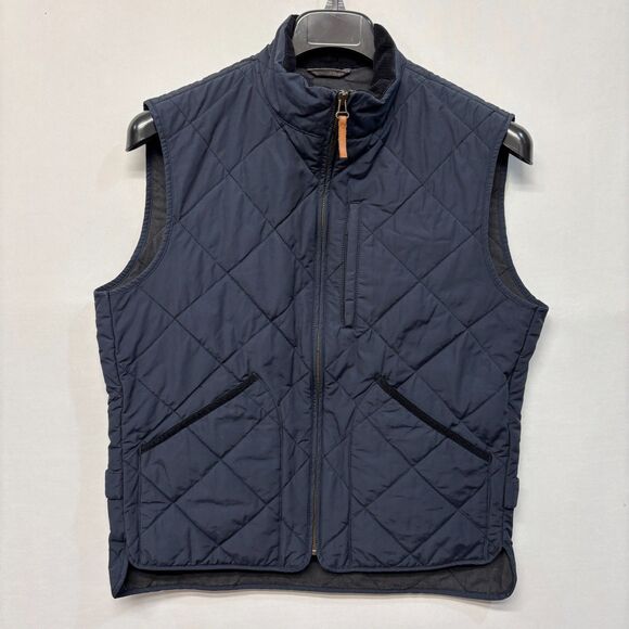 J. Crew Men Quilted Sussex Vest Jacket Size Medium Blue C042 -26 - Picture 1 of 16